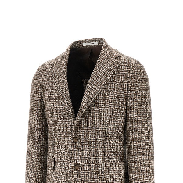 Tagliatore Houndstooth Single-breasted Blazer In Brown