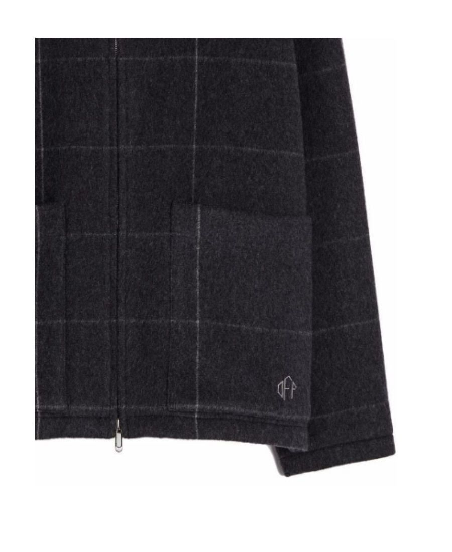 Off-white Check Pattern Coach Jacket In Black