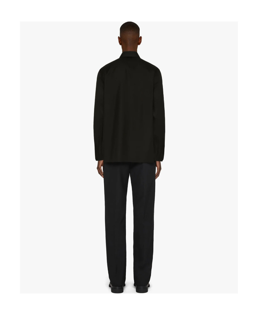 Givenchy Zip-up Logo-print Shirt In Black