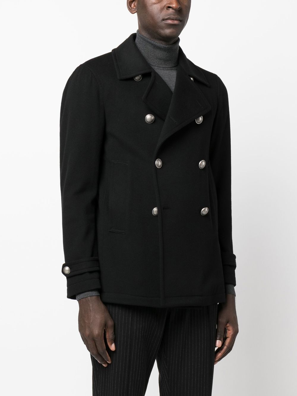 Shop Tagliatore Monaco Double-breasted Jacket In Black
