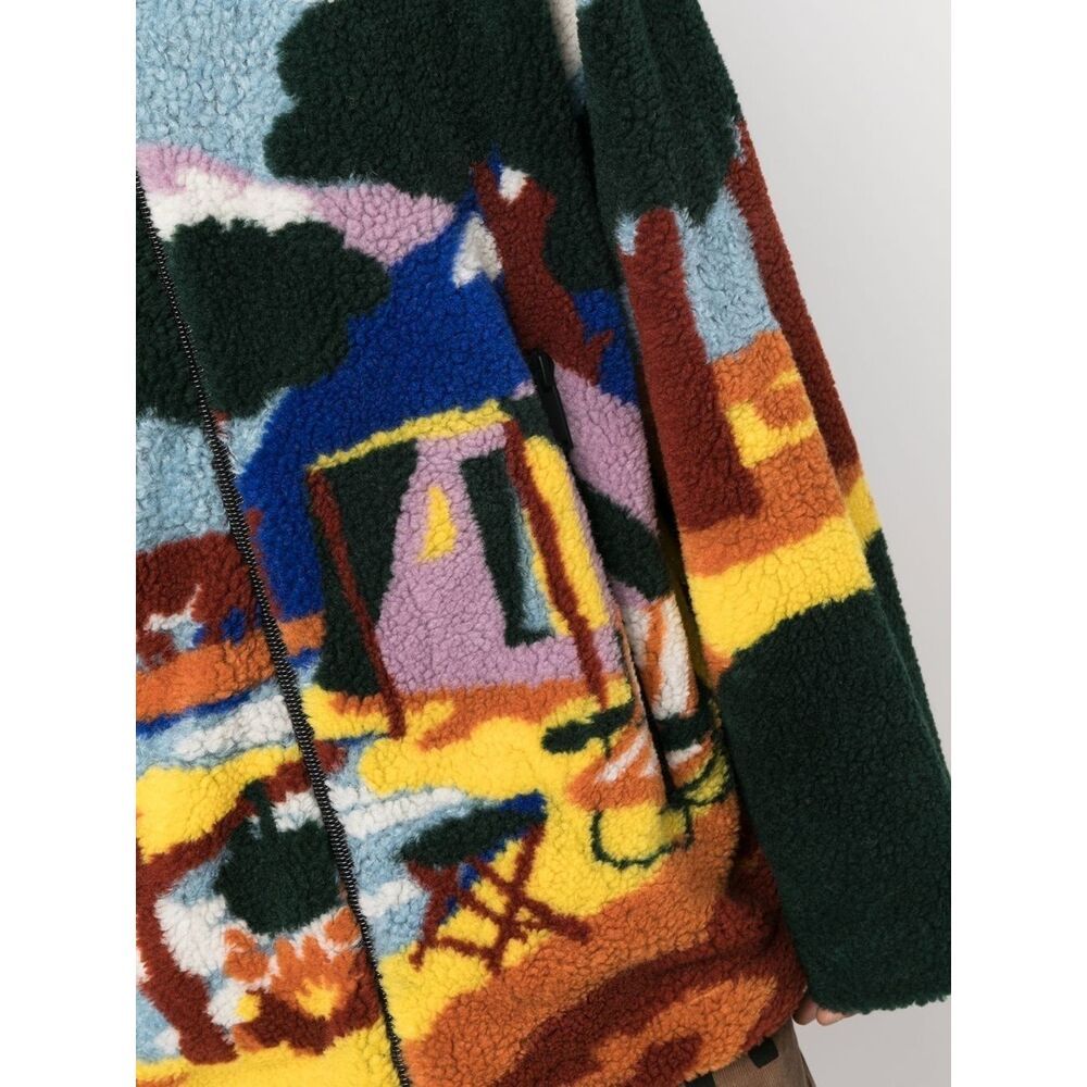 Dsquared2 Abstract-print Hooded Fleece In Multicolor