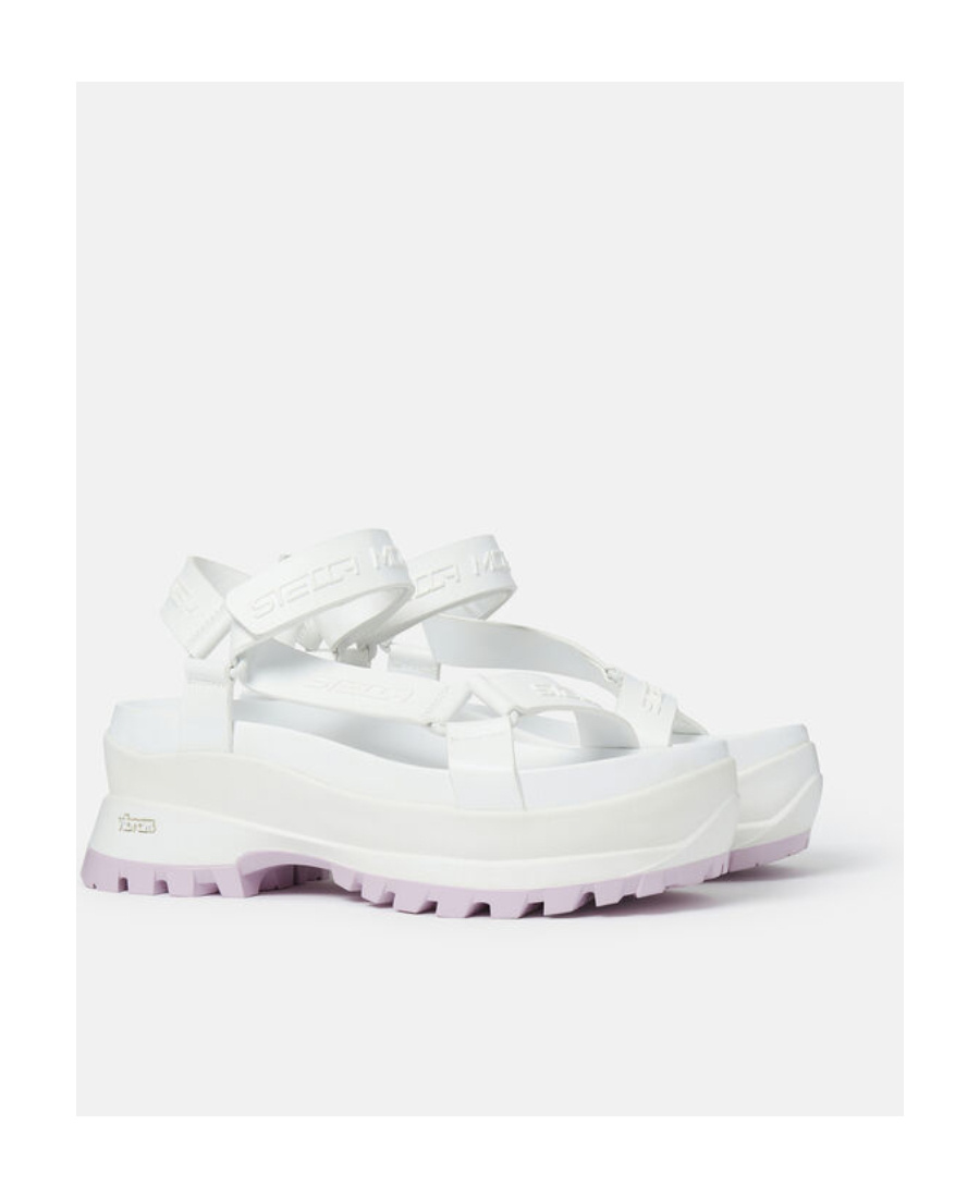 Shop Stella Mccartney Trace Touch-strap Sandals In White