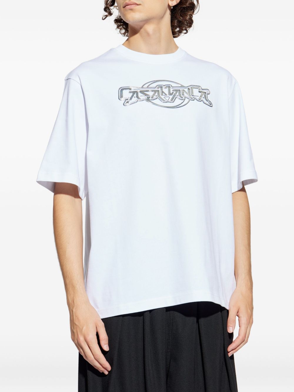 Casablanca Oversize Crew Neck T-shirt With Graphic Print In Multi