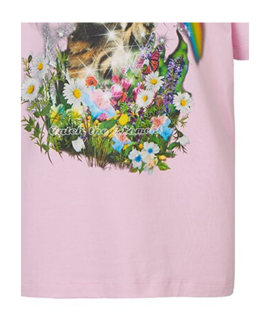 Msgm Simple Fashion Printed T-shirt In Pink
