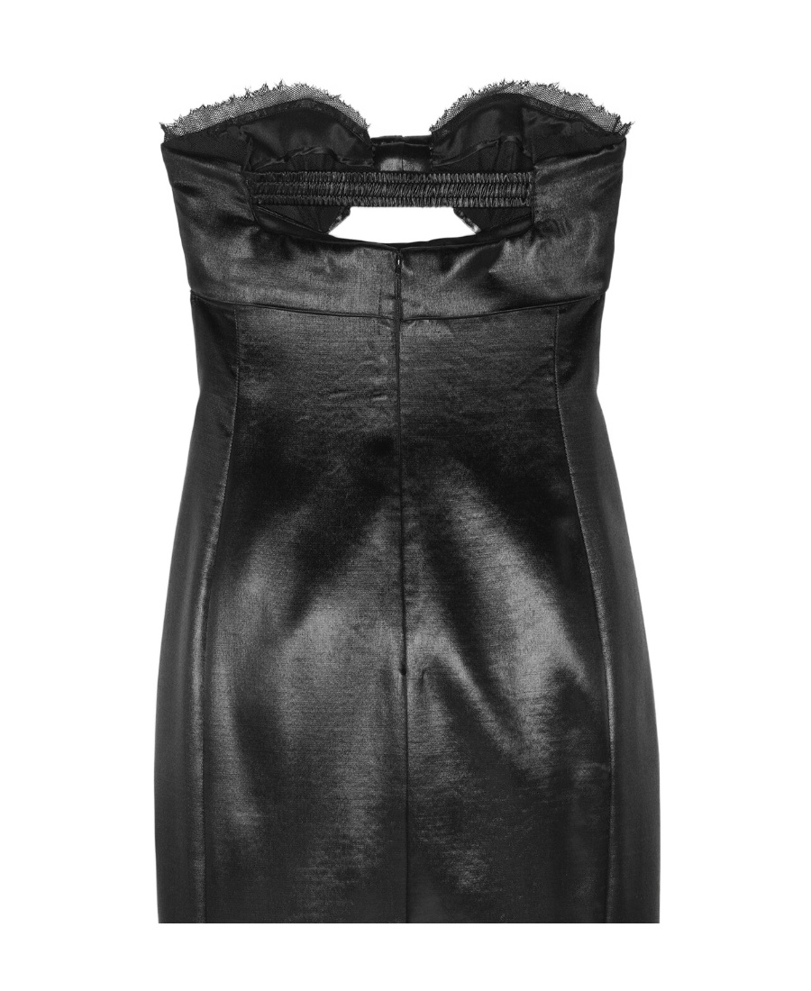 Saint Laurent Strapless Mid-length Dress In Black