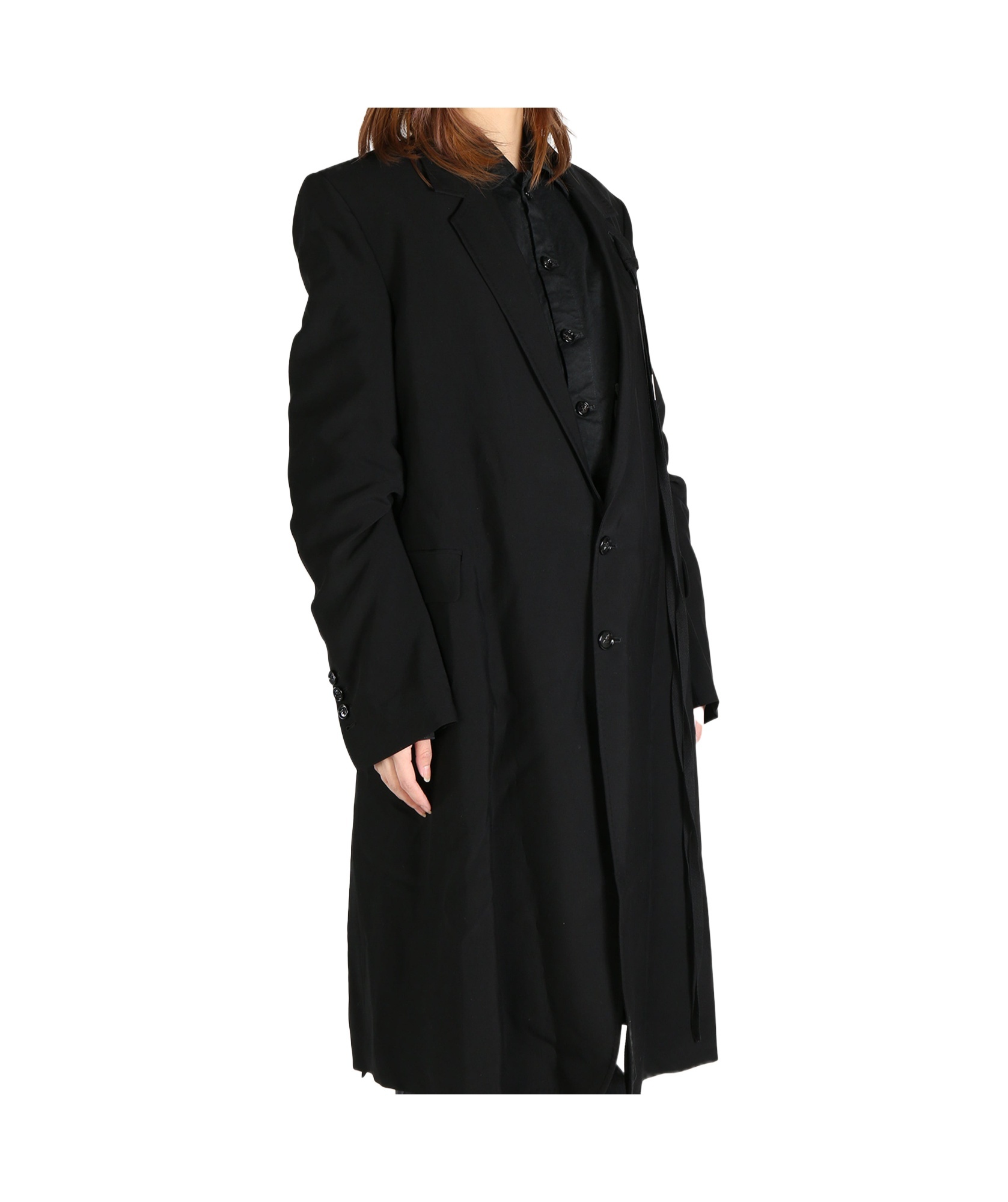 Ann Demeulemeester Long-sleeved Coat In Black