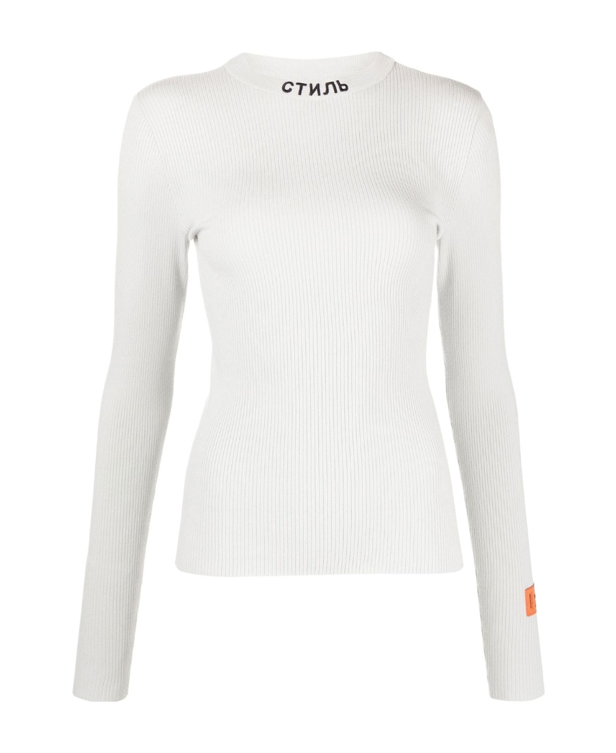 Heron Preston Logo Printed Sweater In White