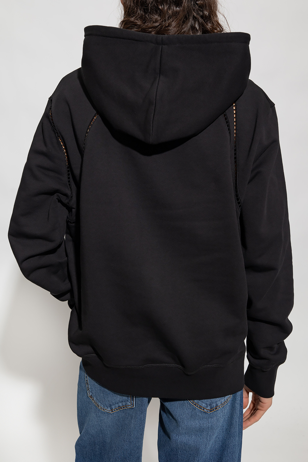 Alexander Mcqueen Long-skeeve Cotton Hoodie In Black