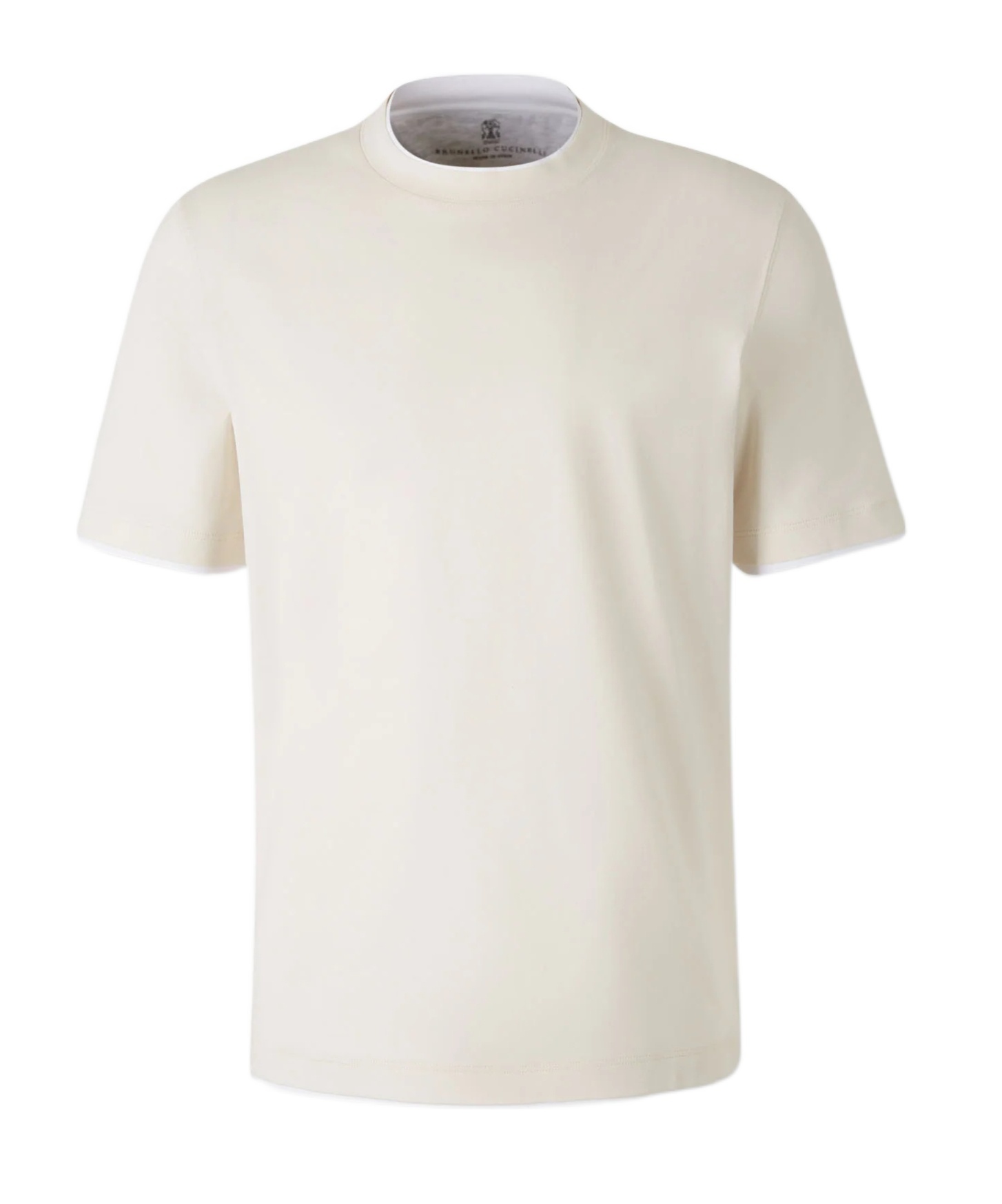 Brunello Cucinelli Ribbed-trim Cotton T-shirt In White