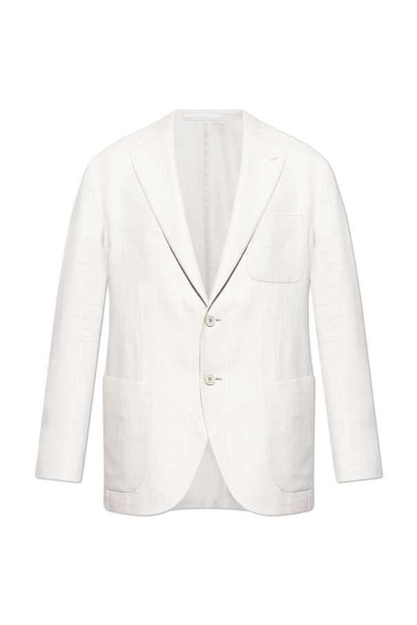 Eleventy Long-sleeved Suit Coat In White