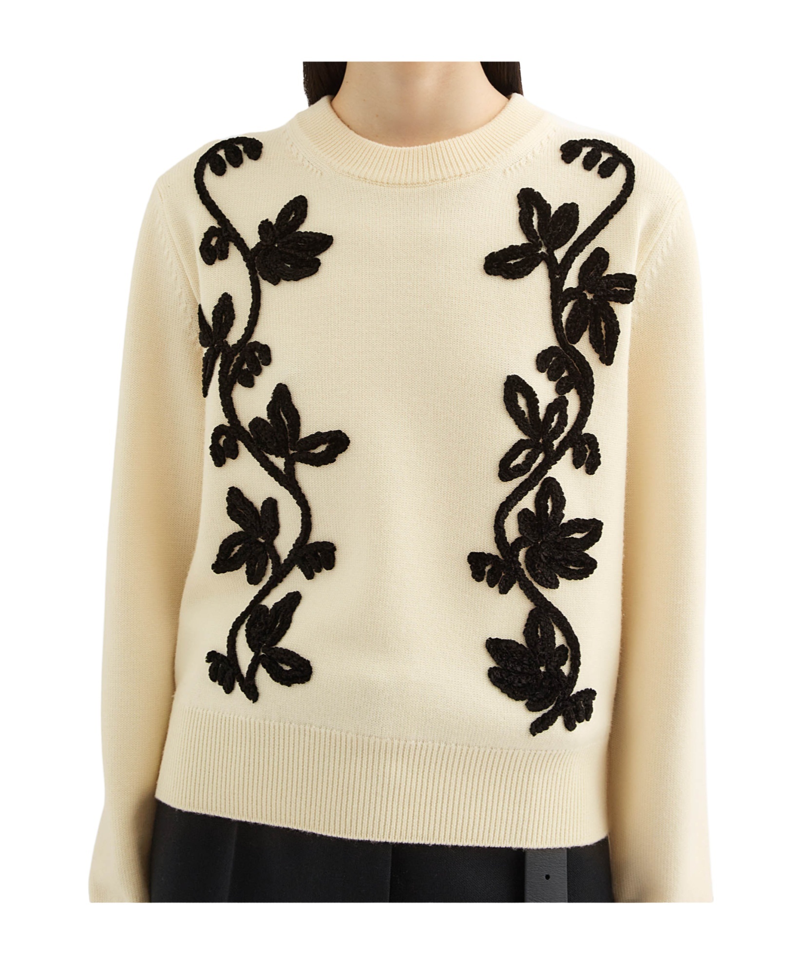 Shop Jil Sander Wool Embroiderd Sweater