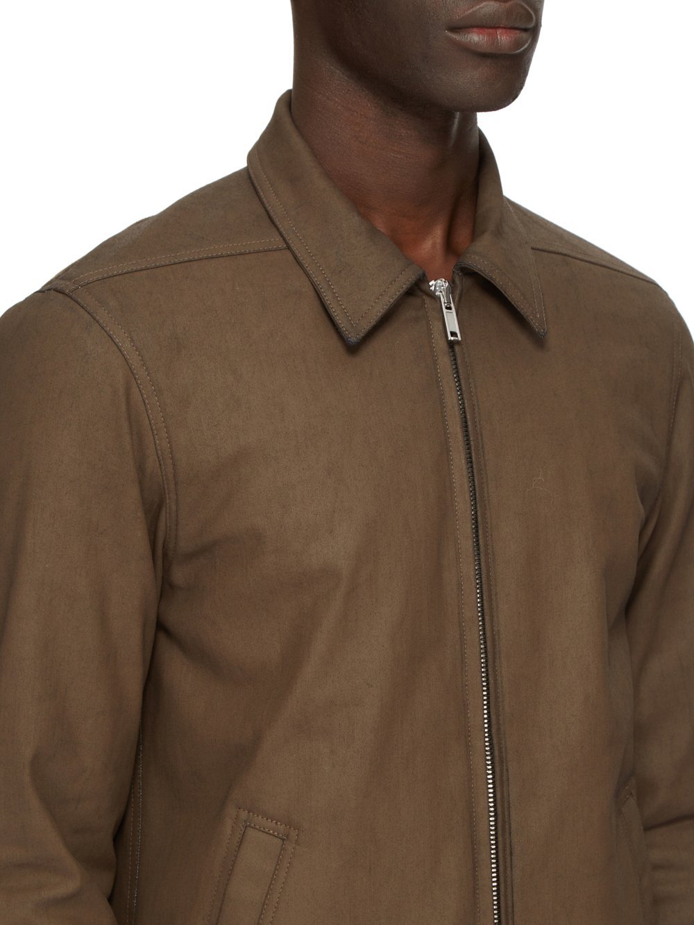 Rick Owens Porterville Leather Jacket In Brown