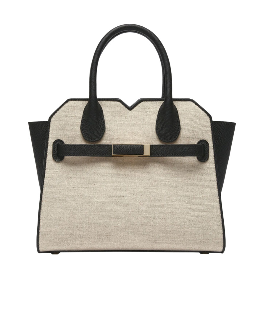 Valextra Milano Canvas Two Handles Mini Bag