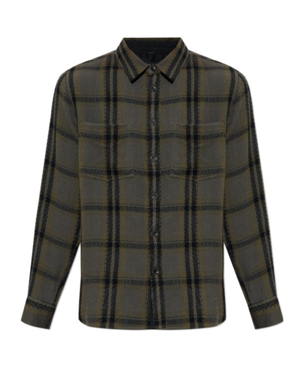 Rag & Bone Plaid Pocket Shirt In Black