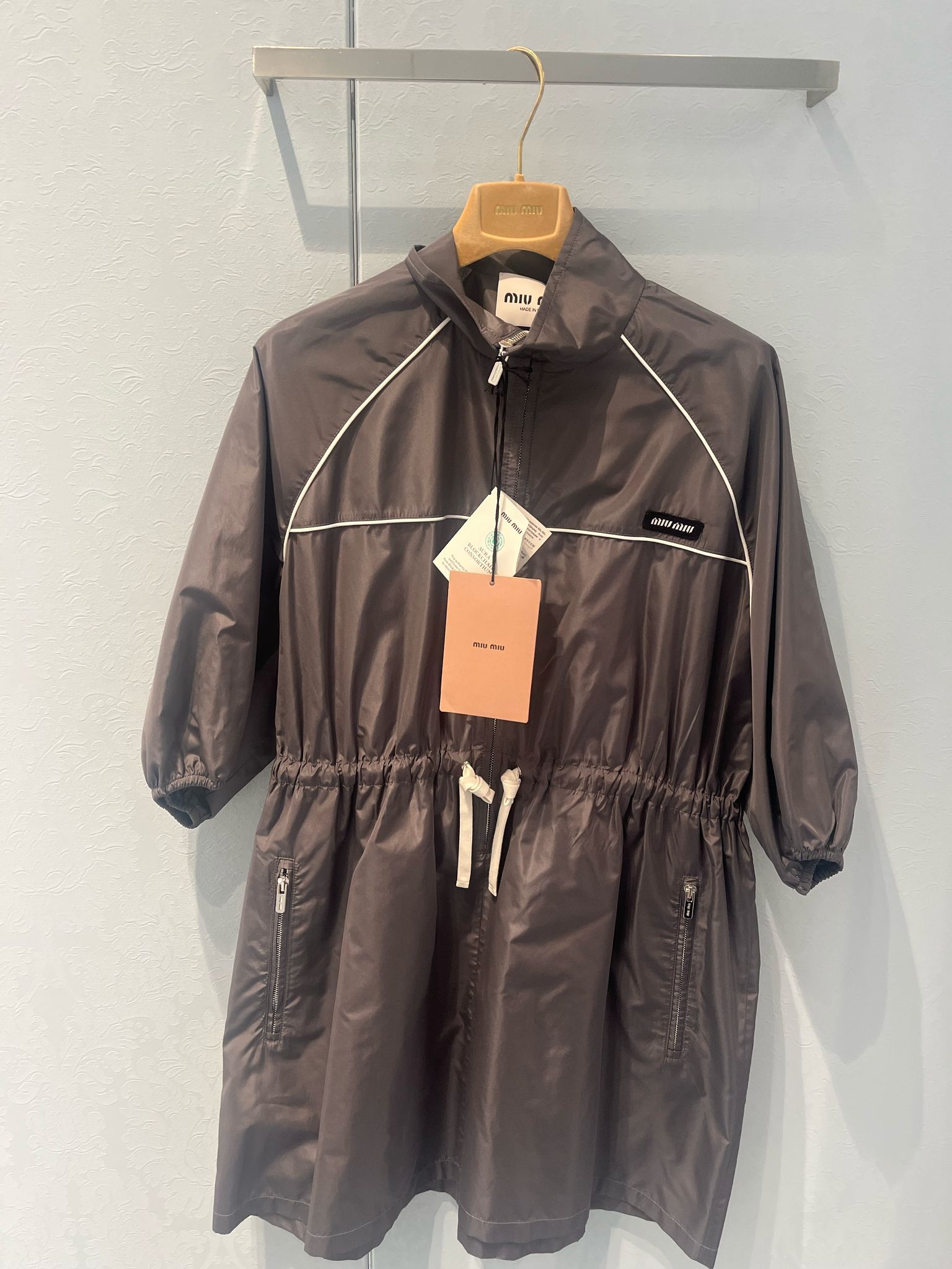 Miu Miu Technical Silk Mini-dress