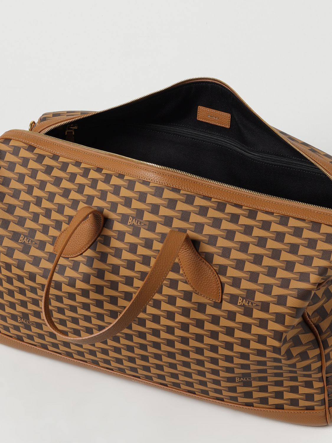 Bally Logo Travel Bag In Brown