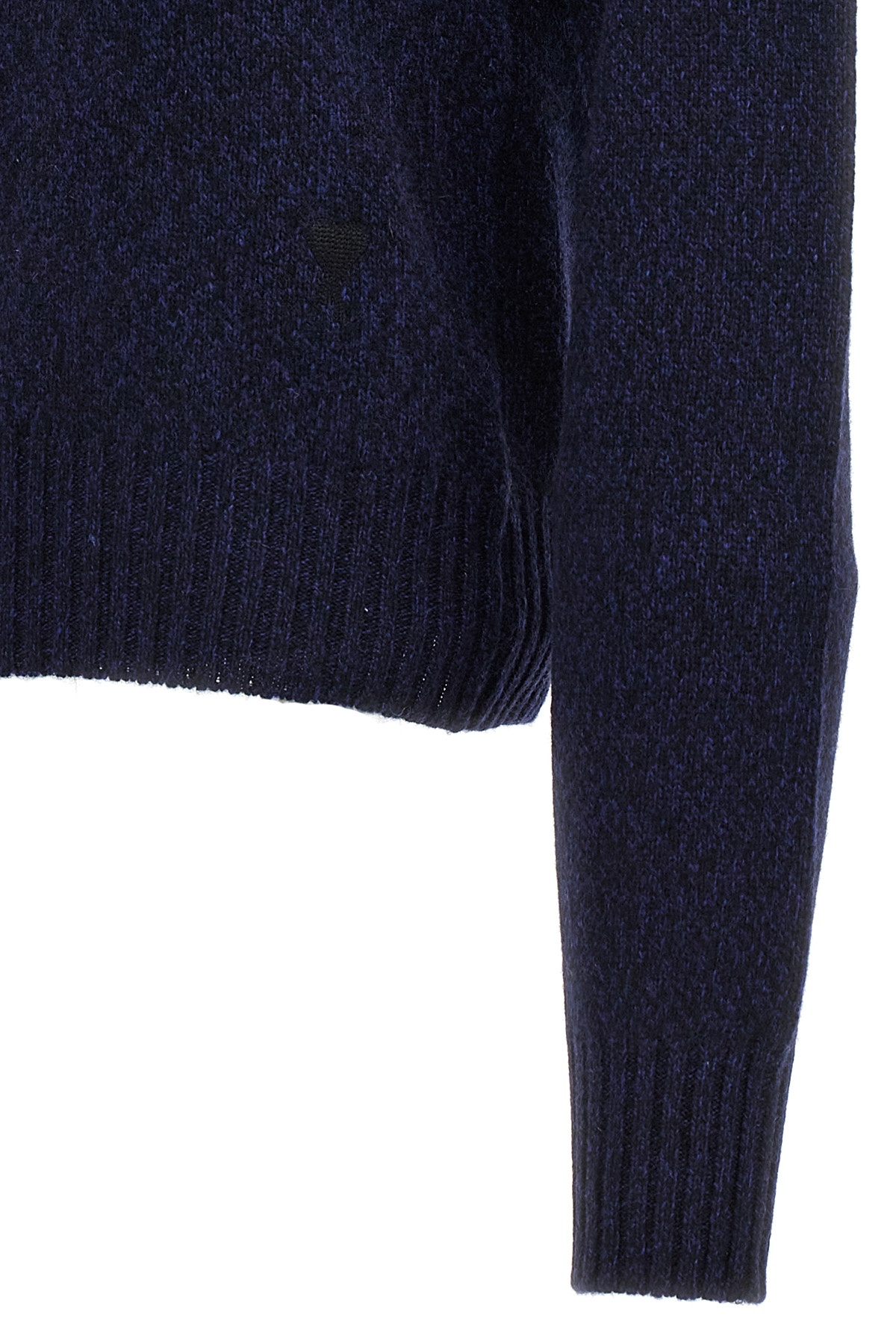Ami Alexandre Mattiussi Dark Blue Logo Cachemire Sweater In Black