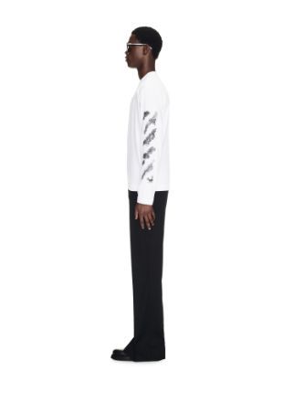 Off-white Diag-stripe Embroidered Sweatshirt In White