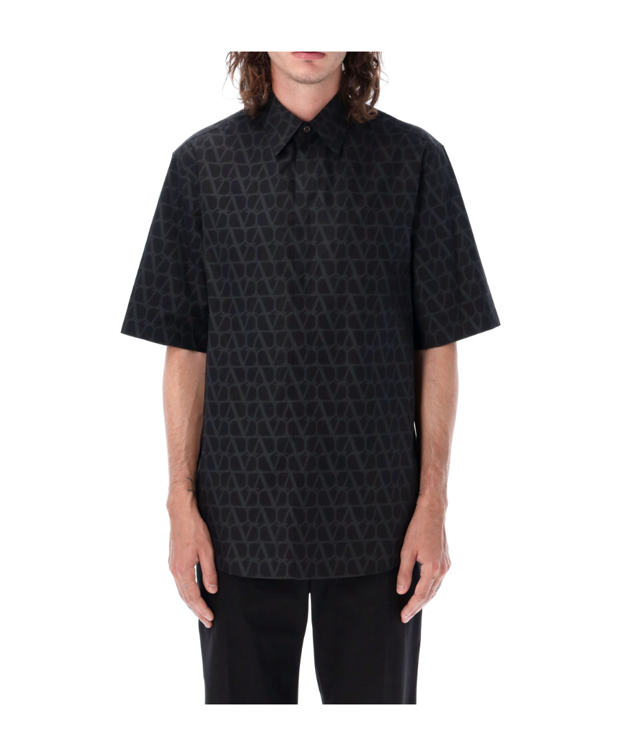 Valentino Polo Shirt With Iconographe Toile Print In Black