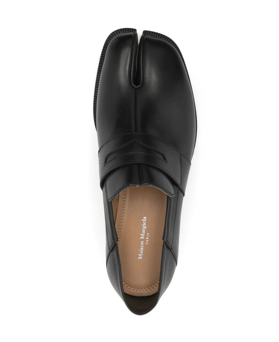 Shop Maison Margiela Collapsible-heel Tabi Loafers In Black