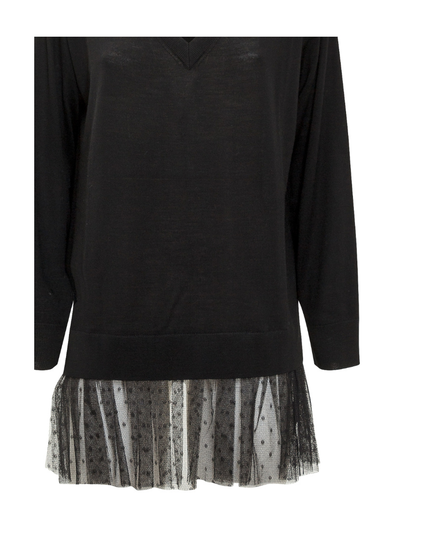Red Valentino Logo Design Knitted Pullover In Black