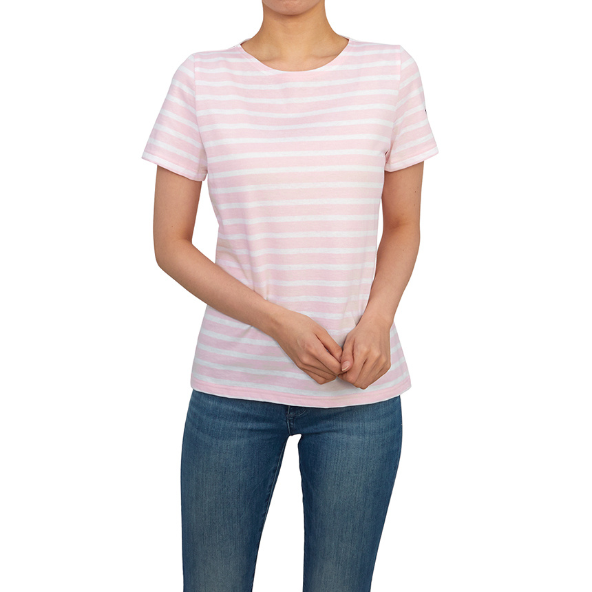 Saint James Striped Short-sleeved T-shirt In Pink
