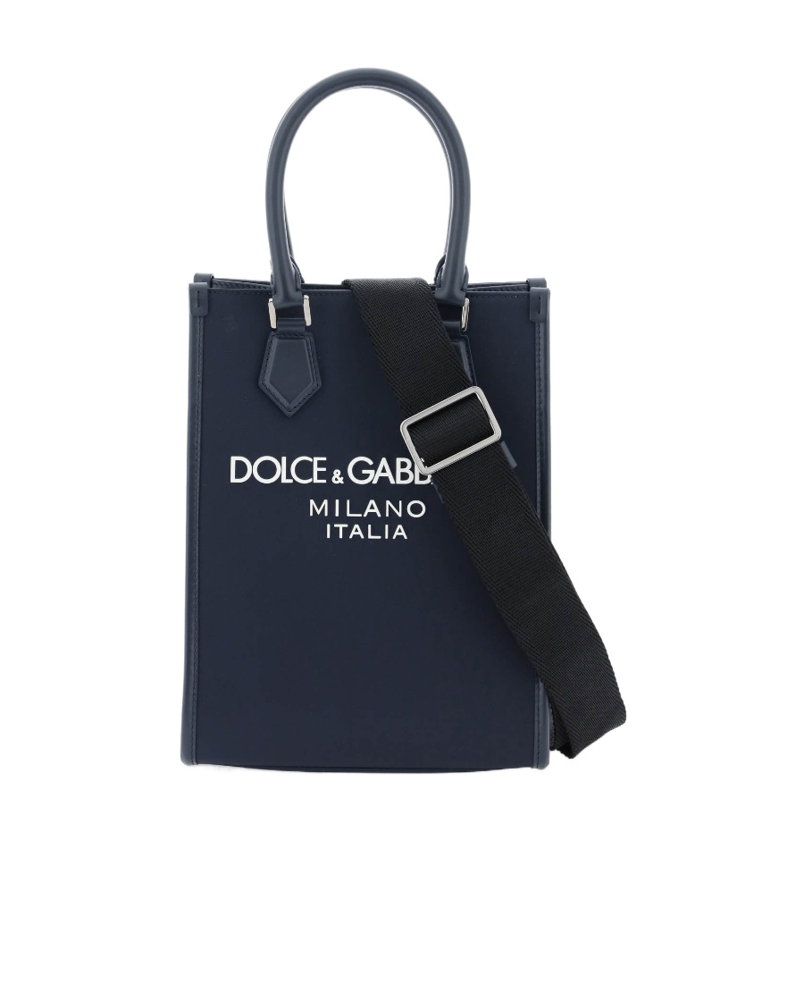 Dolce & Gabbana Leather Bag With Logo On The Front In Black