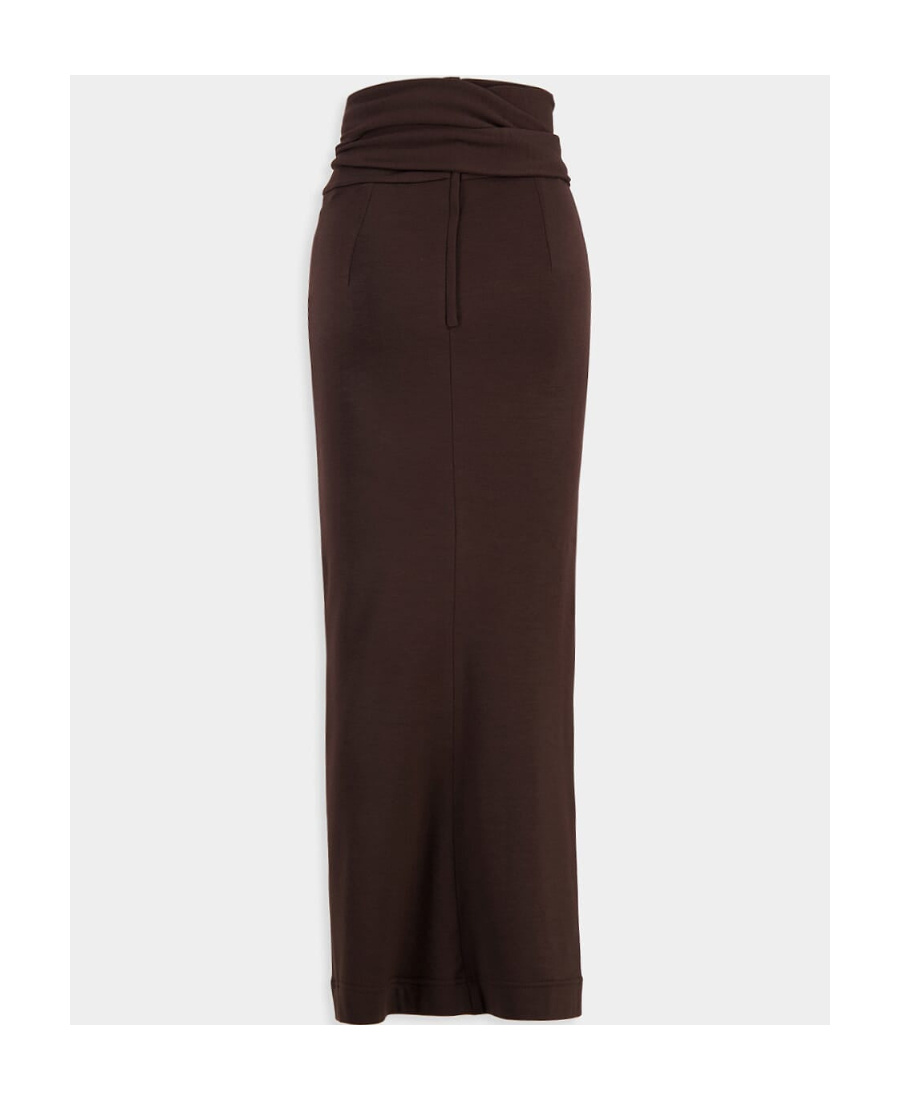 Shop Dolce & Gabbana Belted Virgin-wool Blend Maxi Skirt In Black