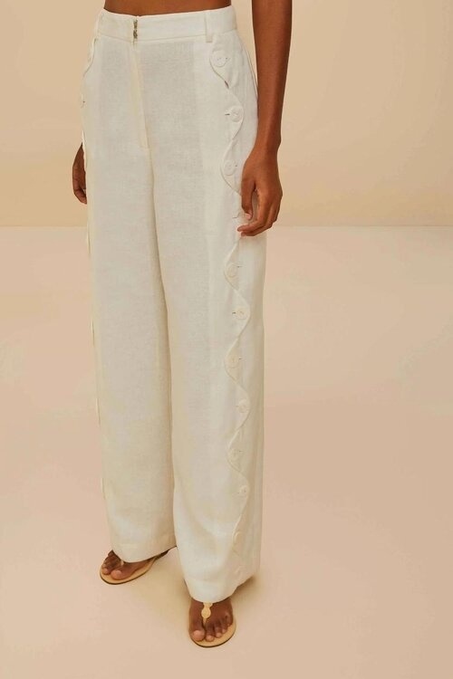 Farm Rio Belt Loops Slacks In White