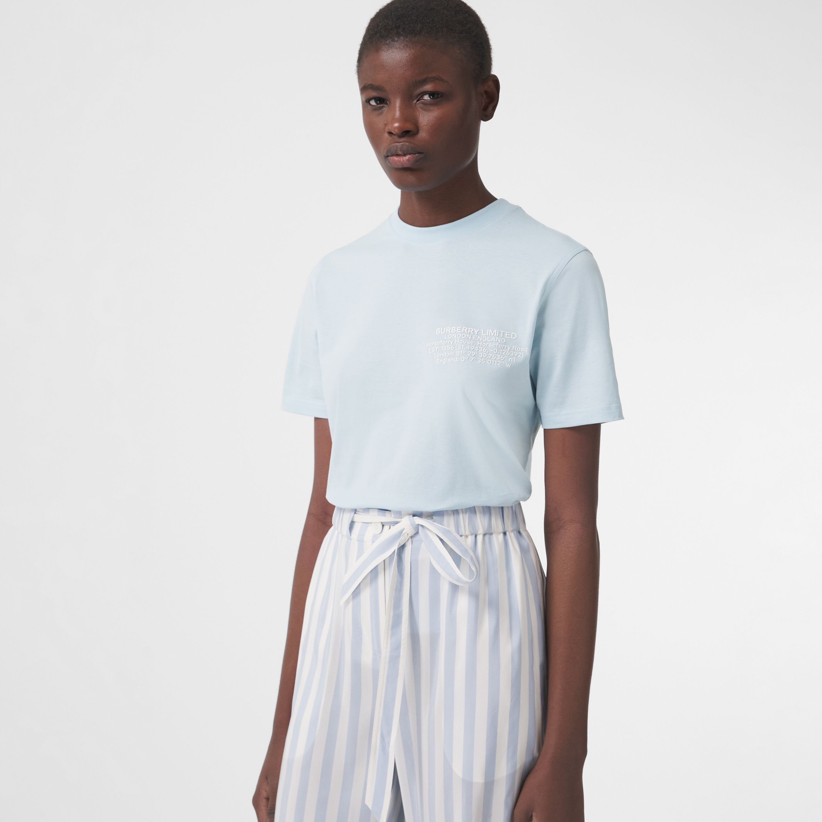 Burberry Location-print Cotton T-shirt In Multi