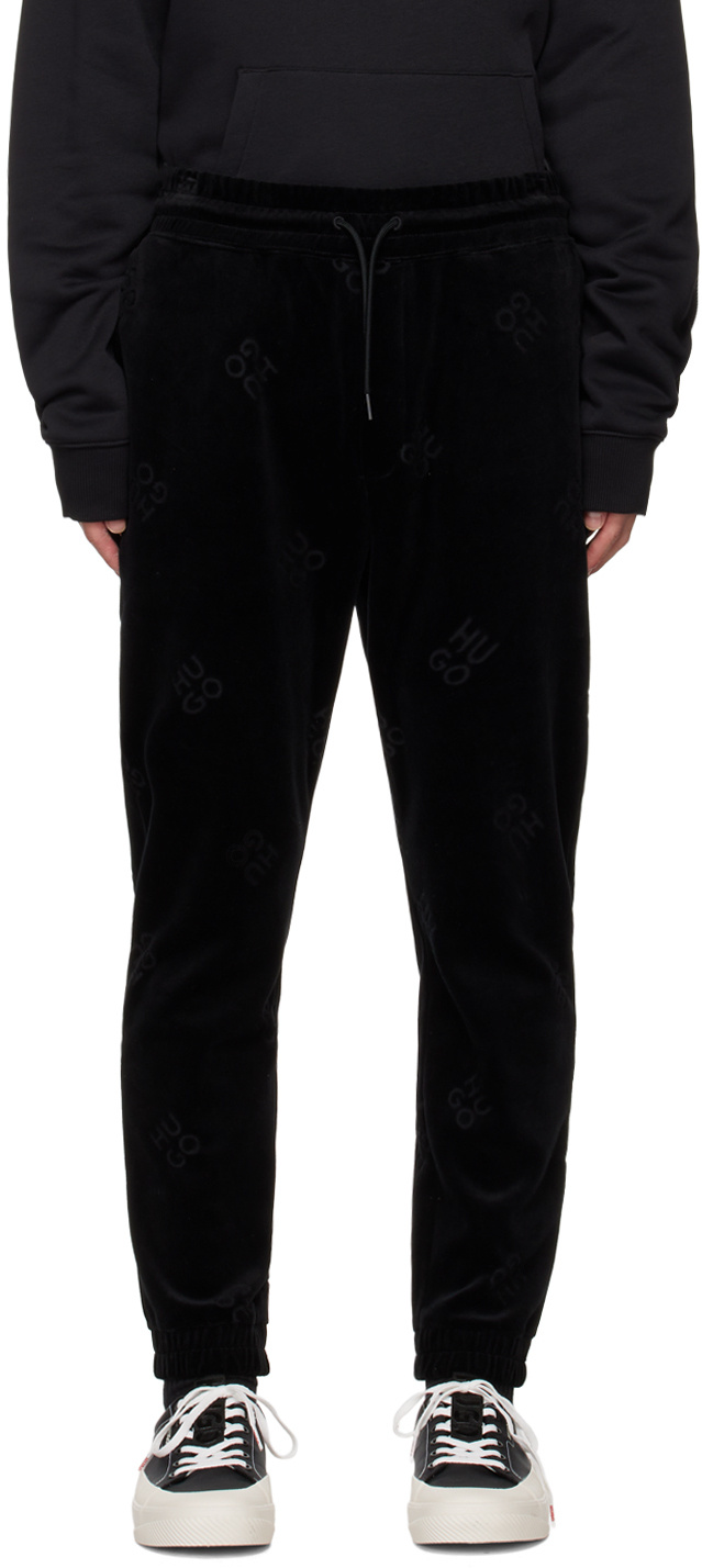 Hugo Boss Embossed Sweatpants In Black