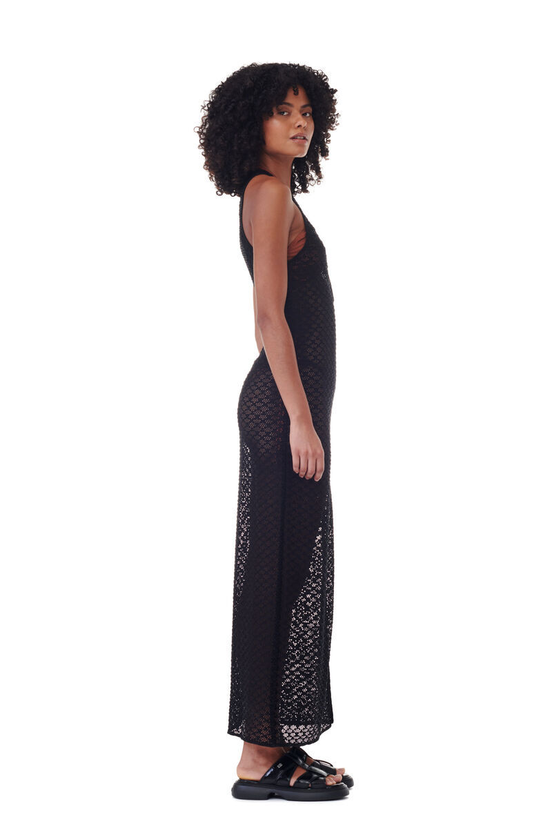 Ganni Black Hardware Maxi Dress In Black