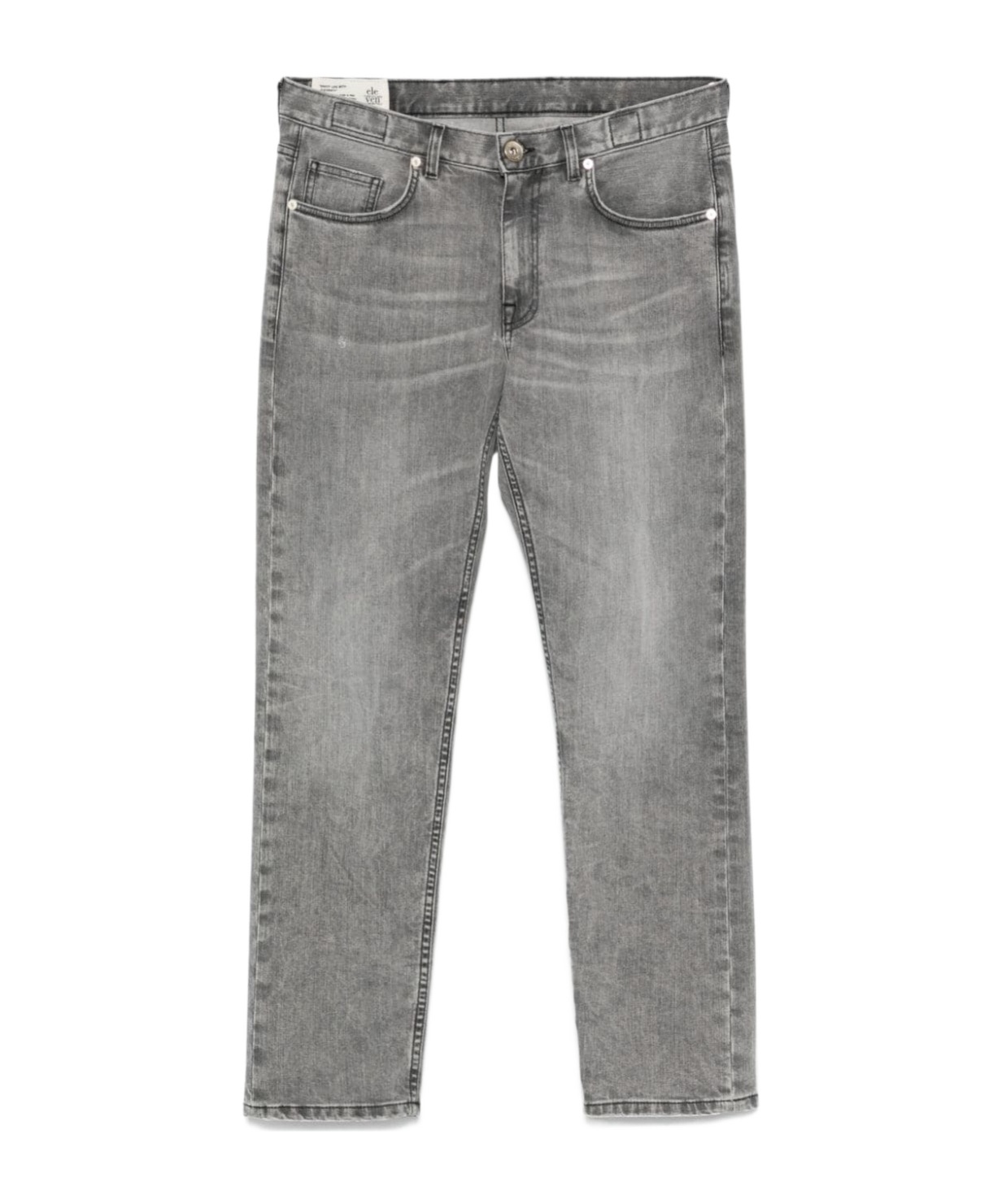 Eleventy Denim Trousers With Belt Loops In Gray