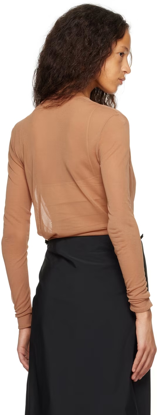 Givenchy Semi-sheer Draped Blouse In Nude