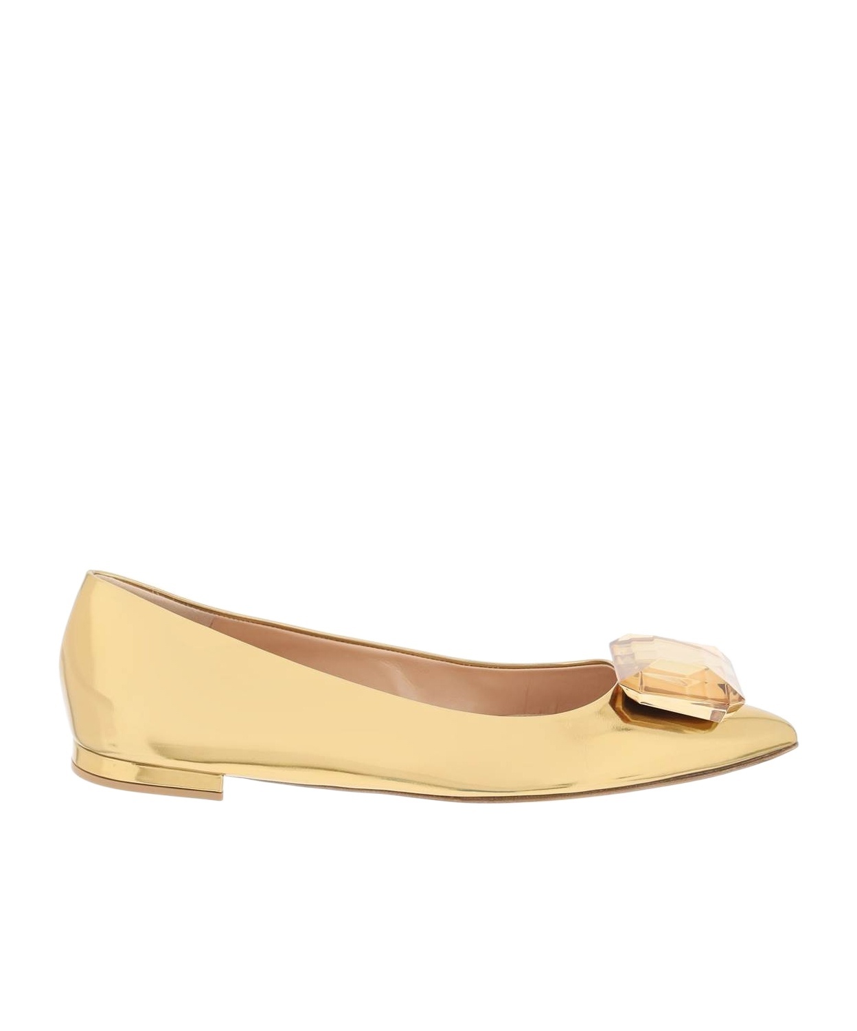 Gianvito Rossi 10mm Gem-emebellished Ballerinas In Nude