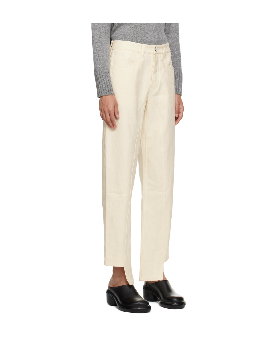 Jil Sander Irregular Hem Casual Pants In Nude