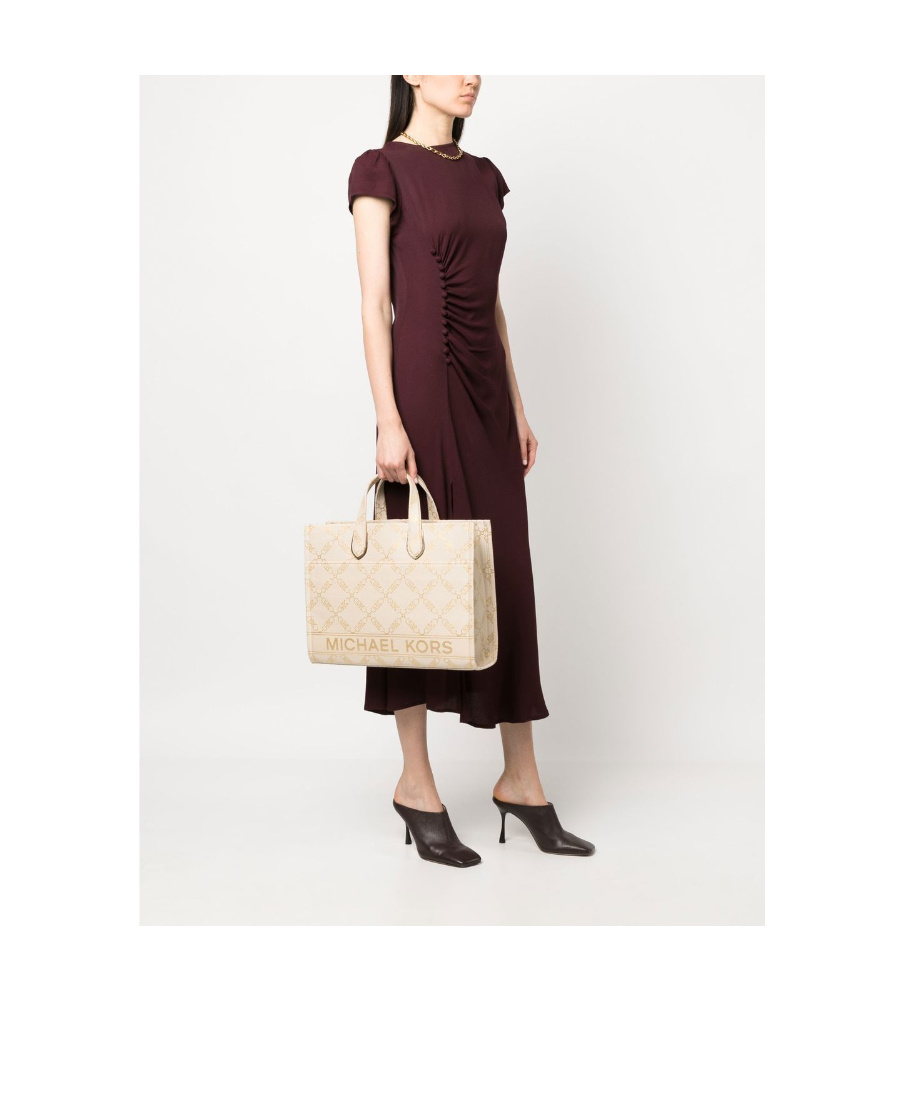 Shop Michael Michael Kors Logo-print Tote Bag In Nude
