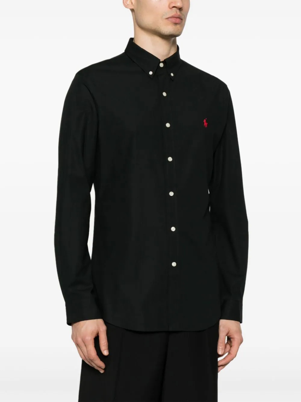 Polo Ralph Lauren Black Shirt With Pony Embroidery In Black