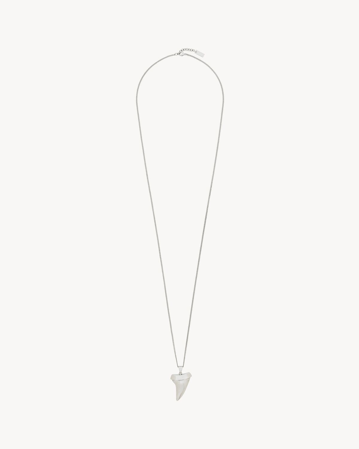 Saint Laurent Logo Necklace In Gray