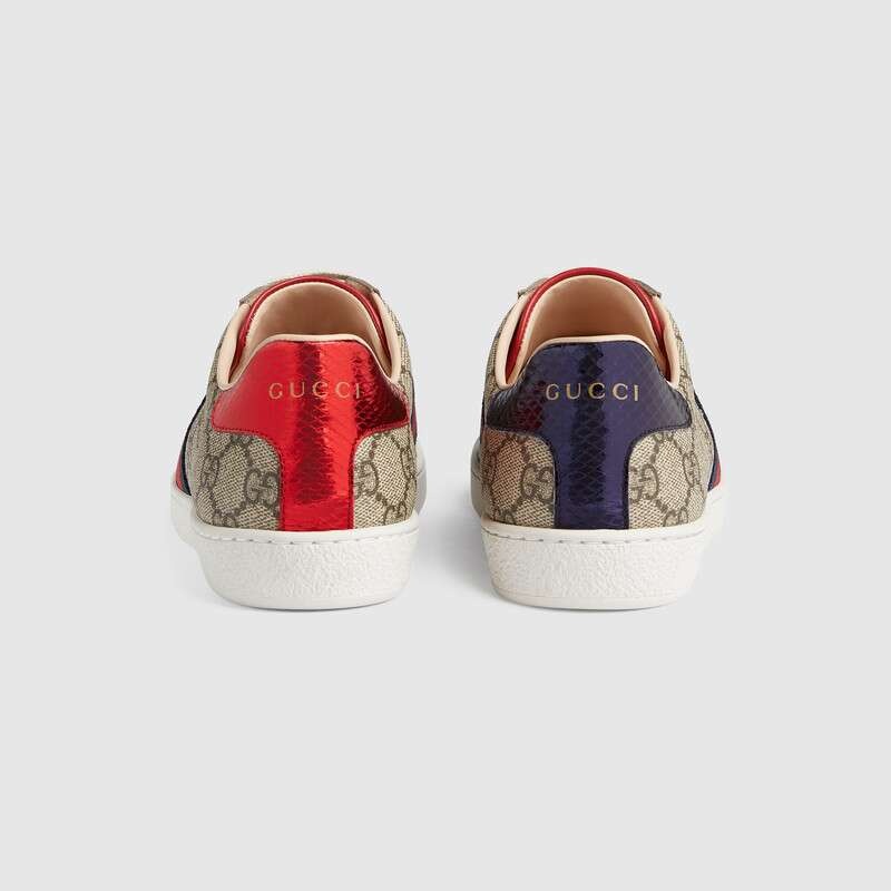 Shop Gucci Ace Gg Supreme Sneakers In Nude