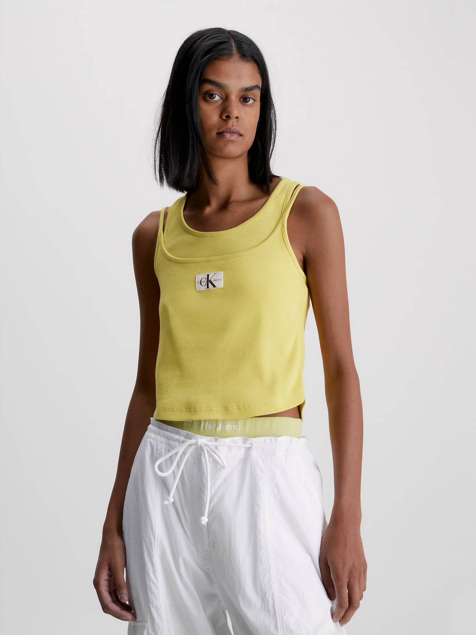 Calvin Klein Jeans Est.1978 Sleeveless Vest In Yellow