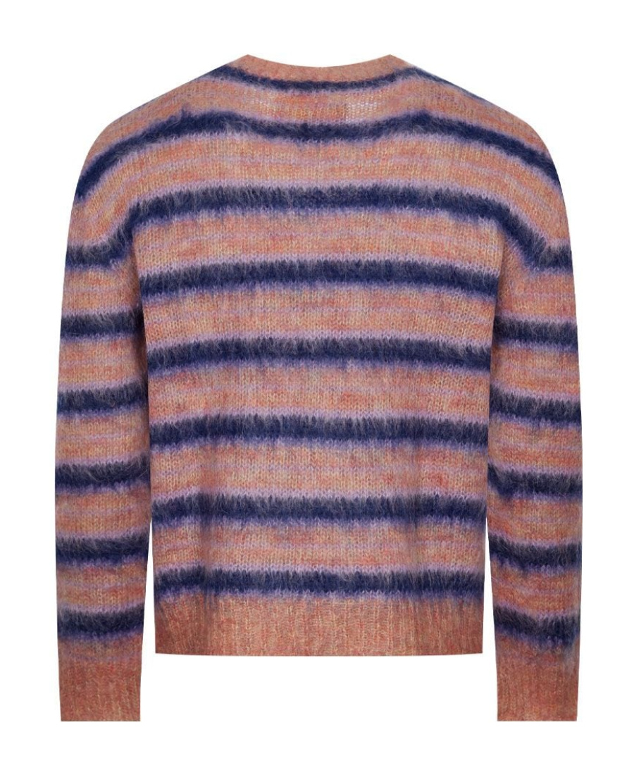 Marni Striped Mohair Blend Sweater In Pink