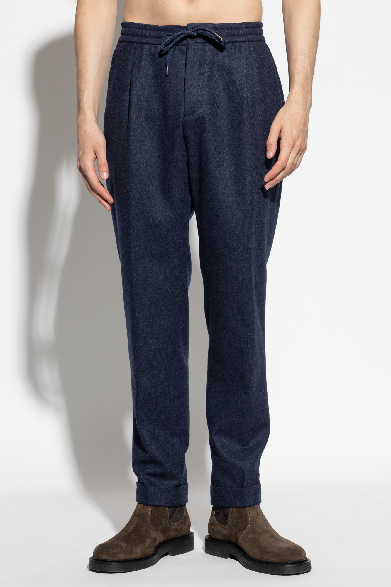 Paul & Shark Wool Blend Straight-leg Trousers In Blue
