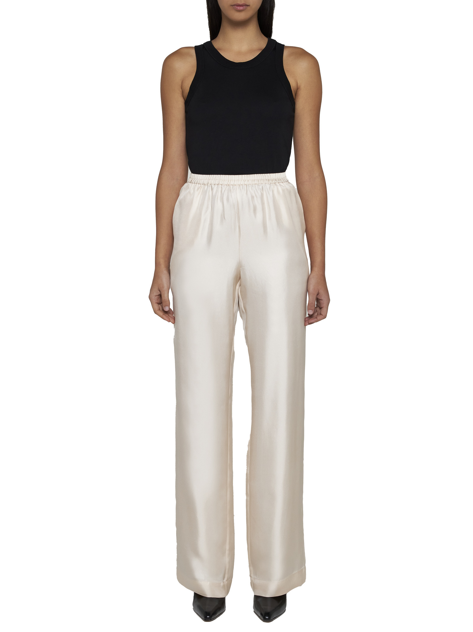 Shop Loulou Studio Alera Wide-leg Trousers In Nude