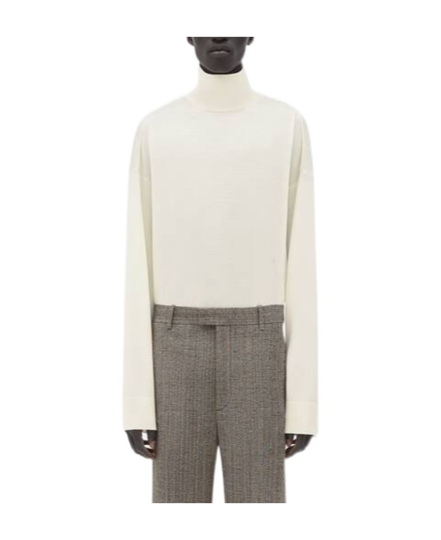 Bottega Veneta Logo Turtleneck Sweater In White