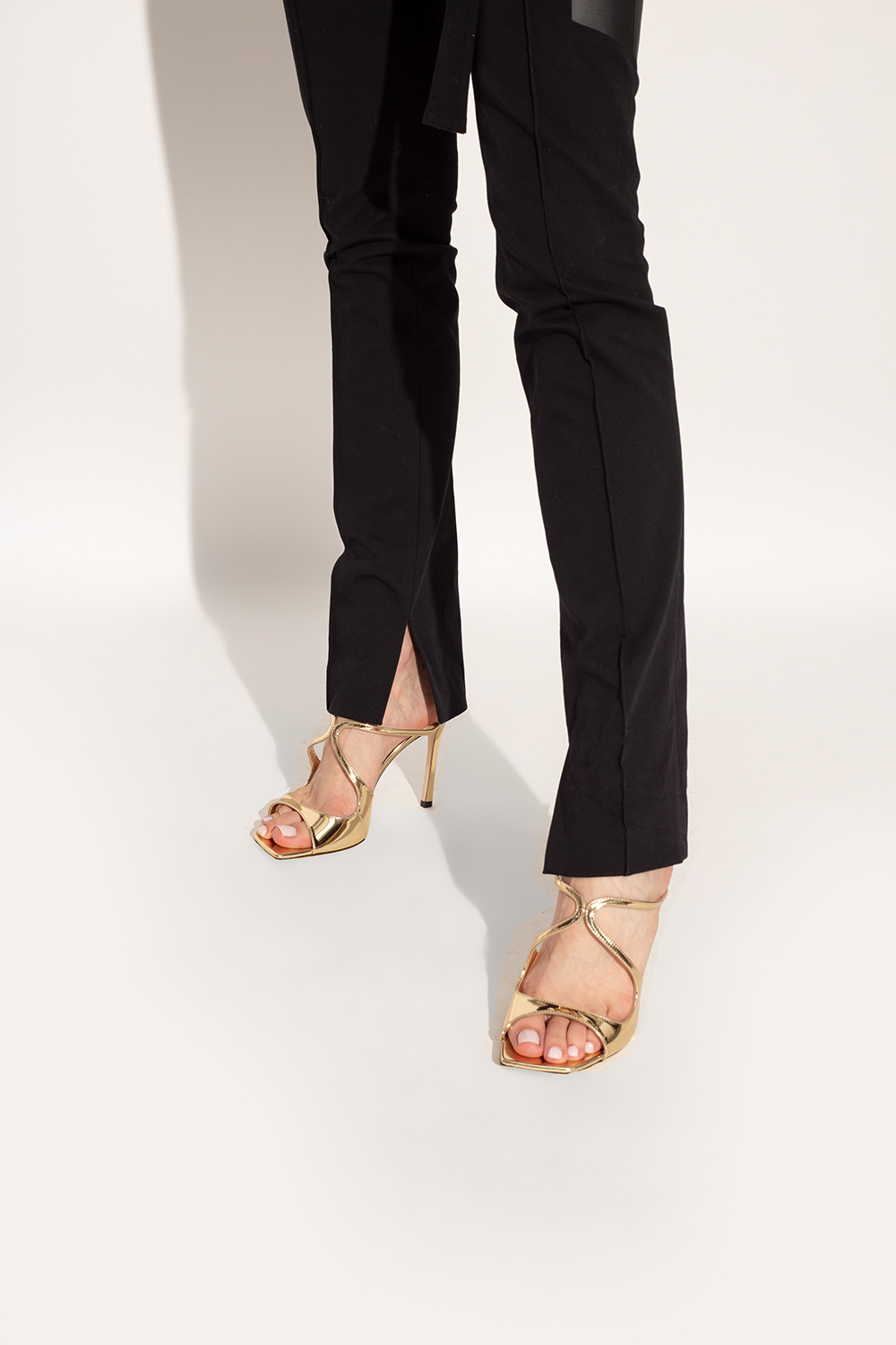 Jimmy Choo Anise 95mm Heeled Sandals In Nude