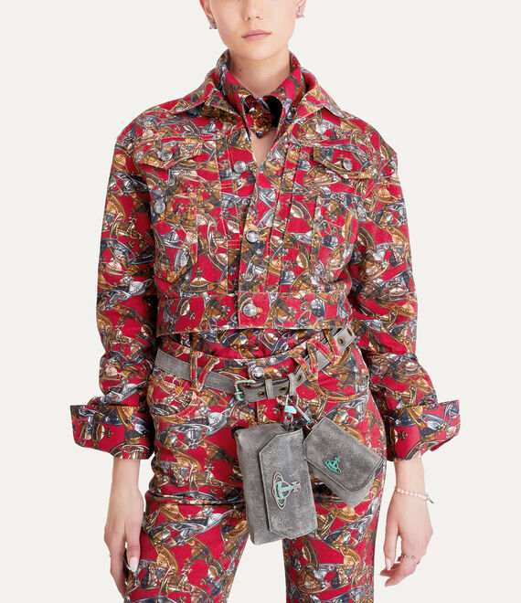 Vivienne Westwood Marlene Orb Logo-print Jacket In Brown