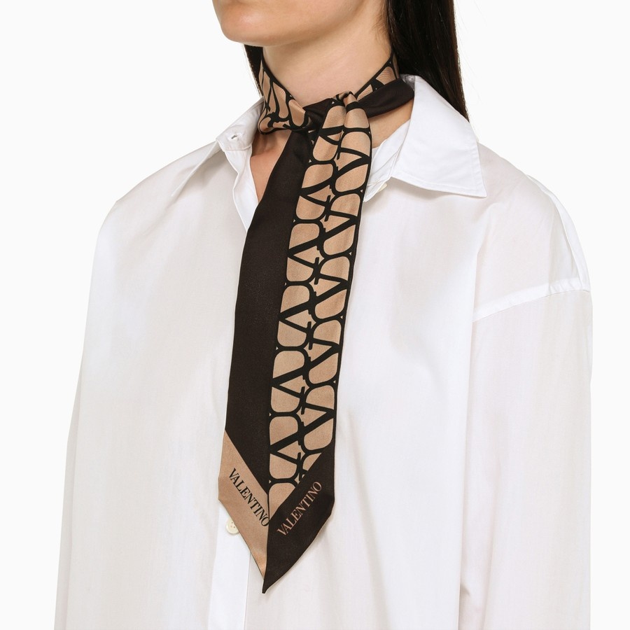 Valentino Toile Iconographe Silk Bandeau Scarf In Black