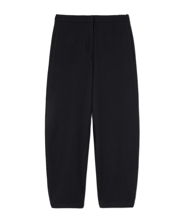 Jil Sander Wool Flannel Quarter Pants In Black