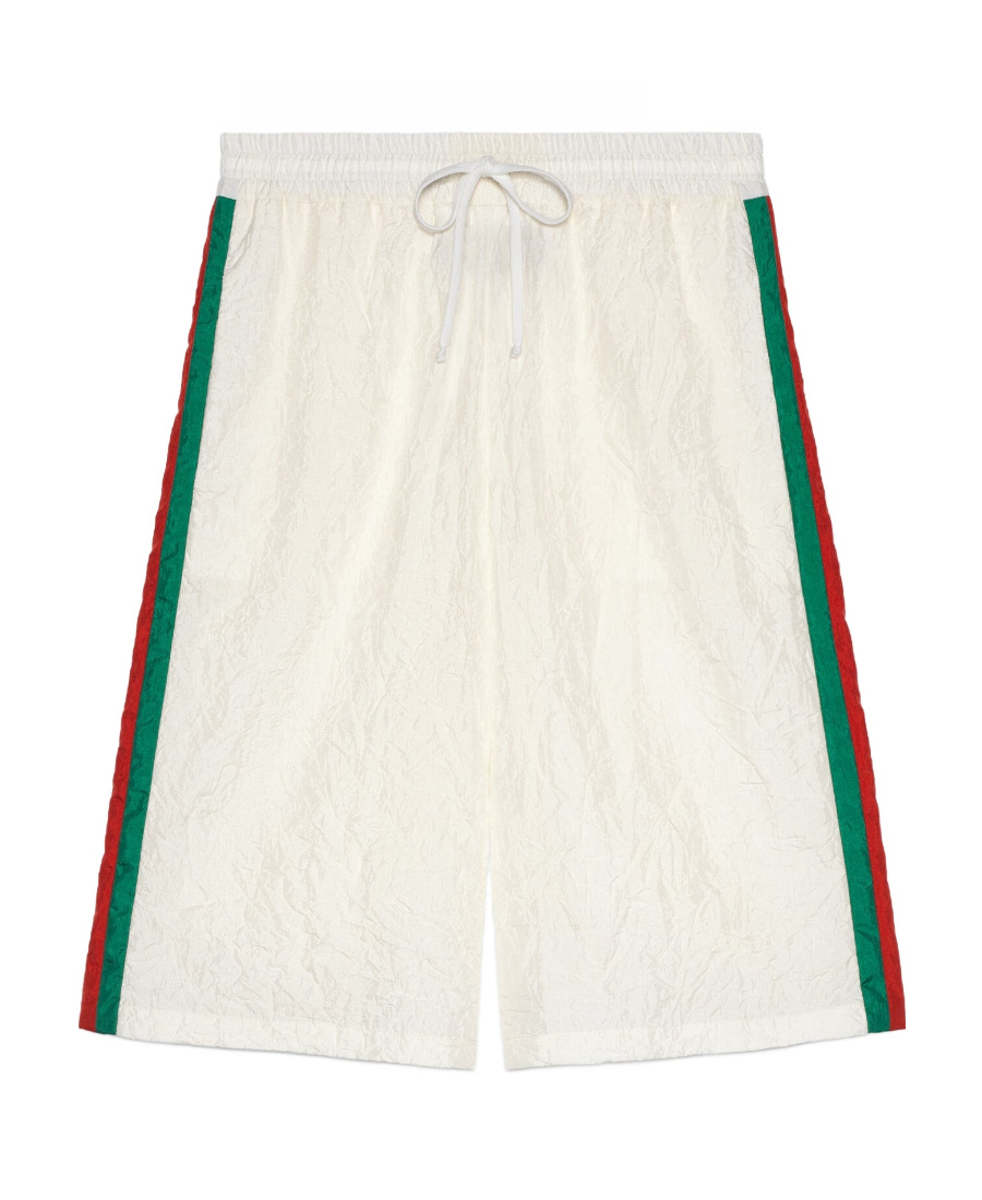 Gucci Stripe Detail Nylon Shorts In White
